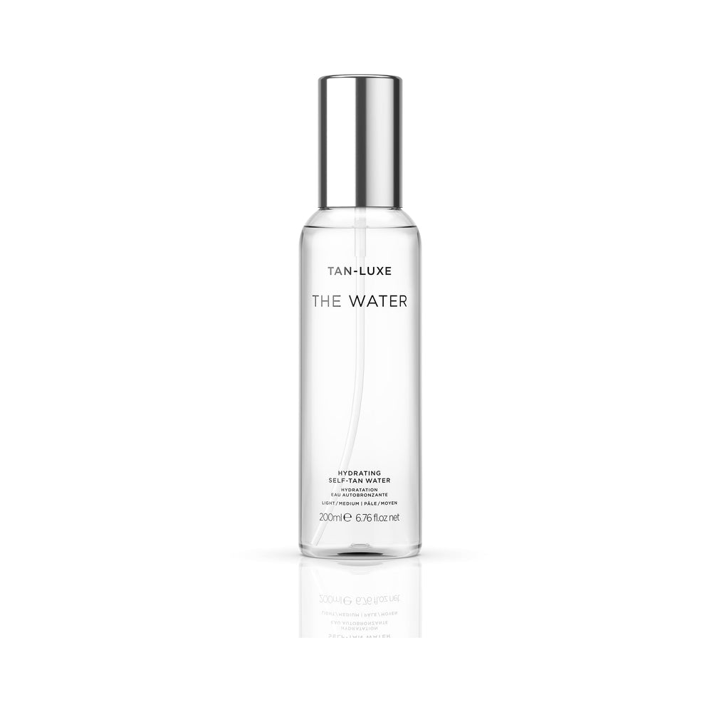 Tan-Luxe Express Water – flacon vaporisateur clair pour hydratation et couleur naturelle