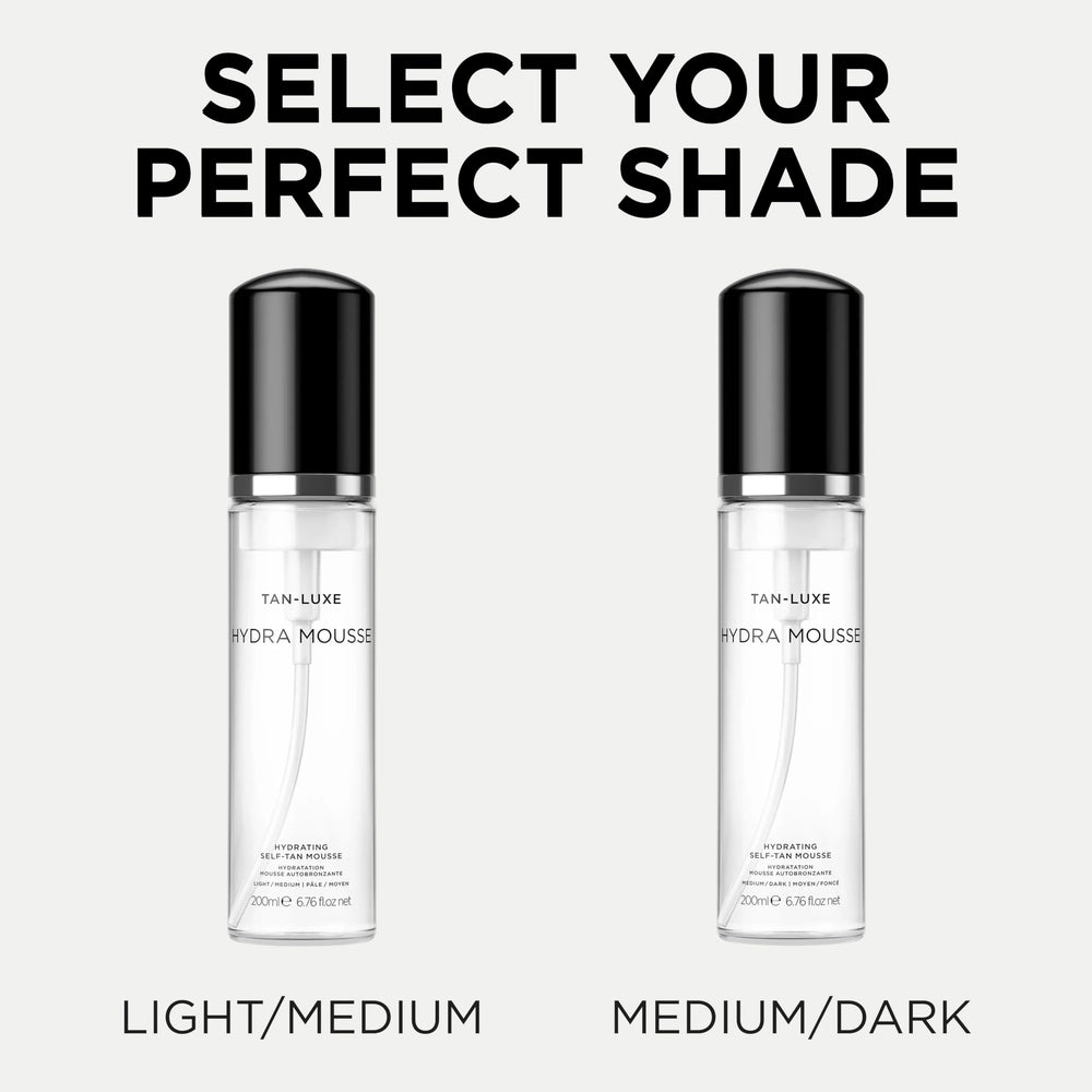Desarrollo del tono TAN-LUXE Hydra Mousse en 4-6 horas.