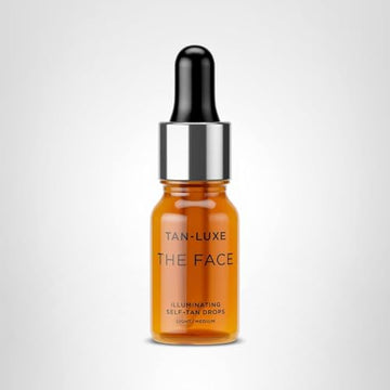 Tan-Luxe The Face resultado: brillo natural y sin manchas.
