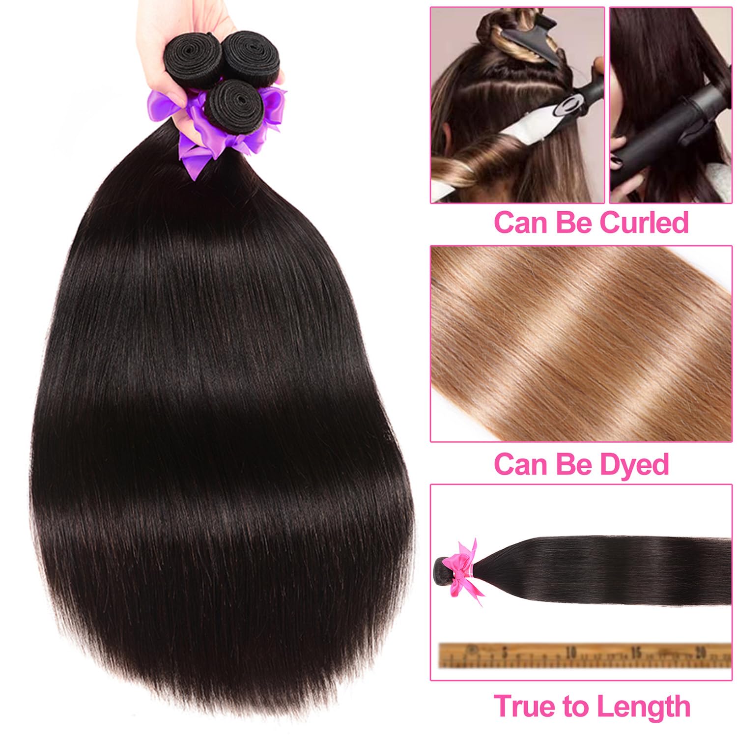 Tandovee paquetes de cabello liso, durabilidad y cuidado.