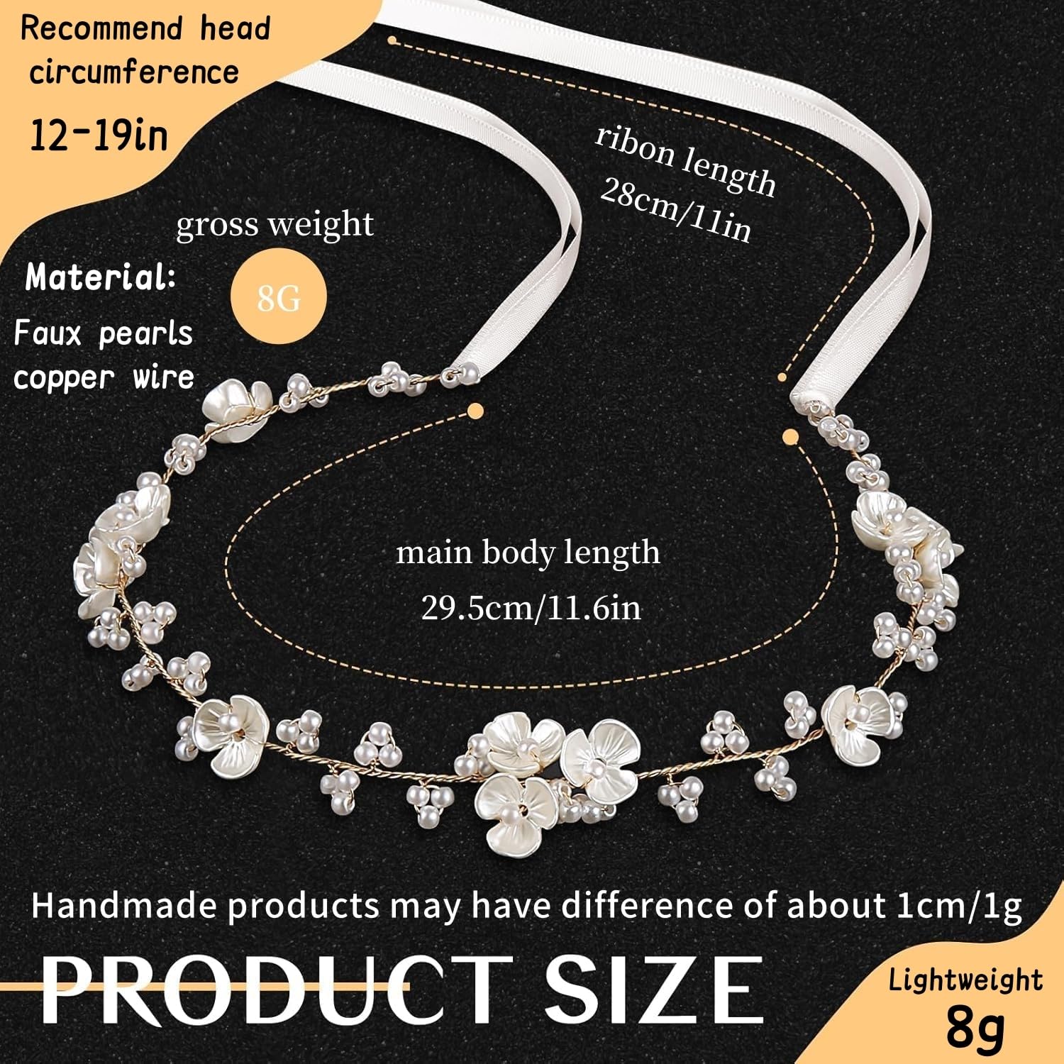 Tanfeine diadema flor con perlas: detalle artesanal para look romántico.