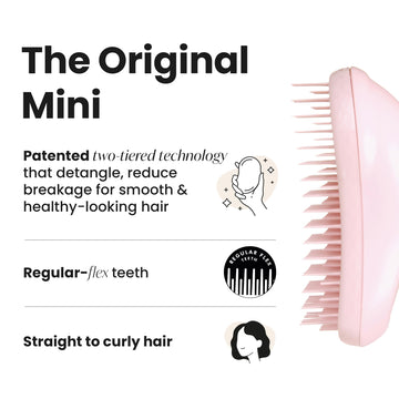 Tangle Teezer Original Detangler, cabello húmedo, facilita desenredado suave durante el peinado.