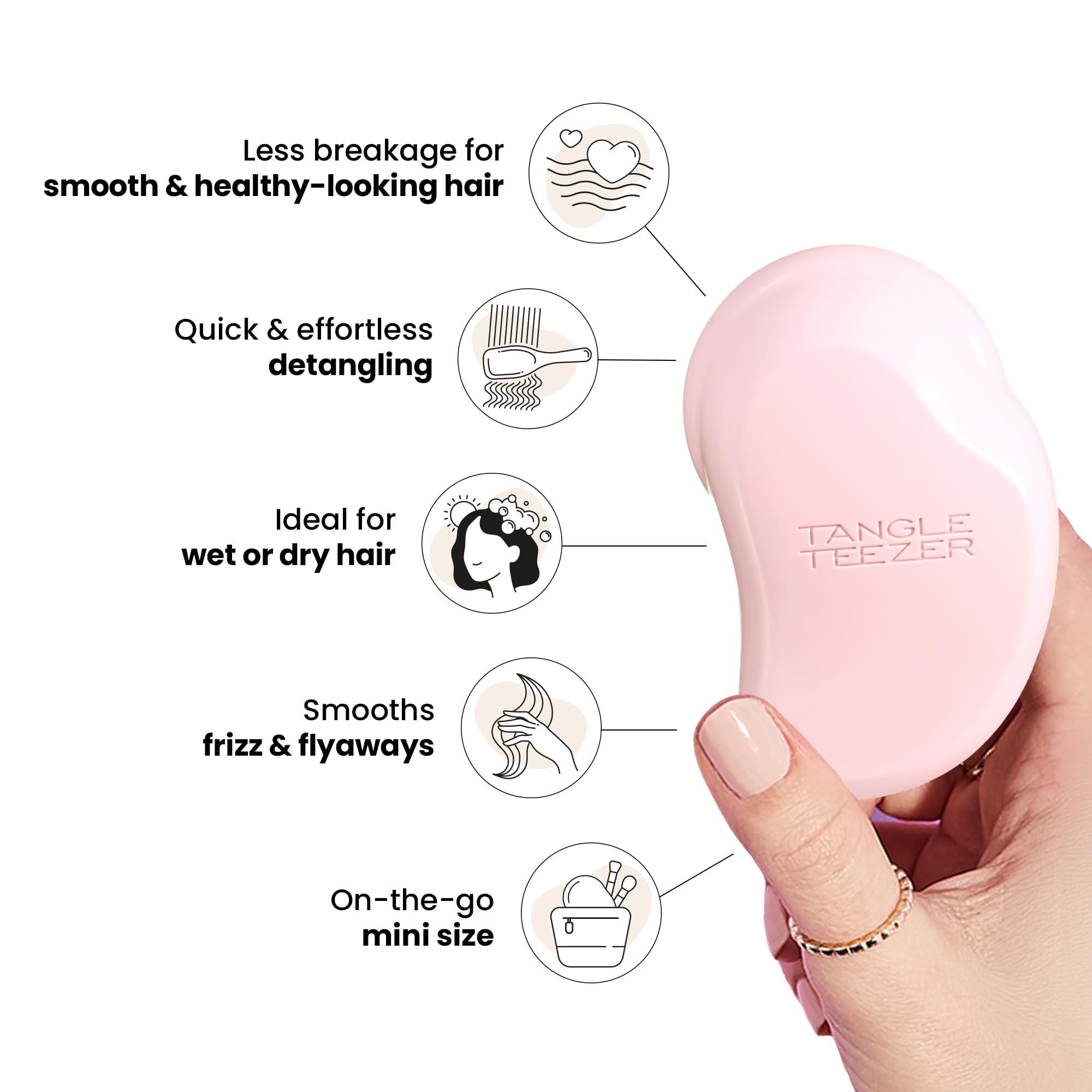 Tangle Teezer Original Detangler, cabello húmedo, desenreda y suaviza sin dañarlo.