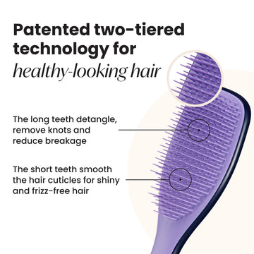 Tangle Teezer Aries con dientes largos facilita desatar nudos sin tirar.