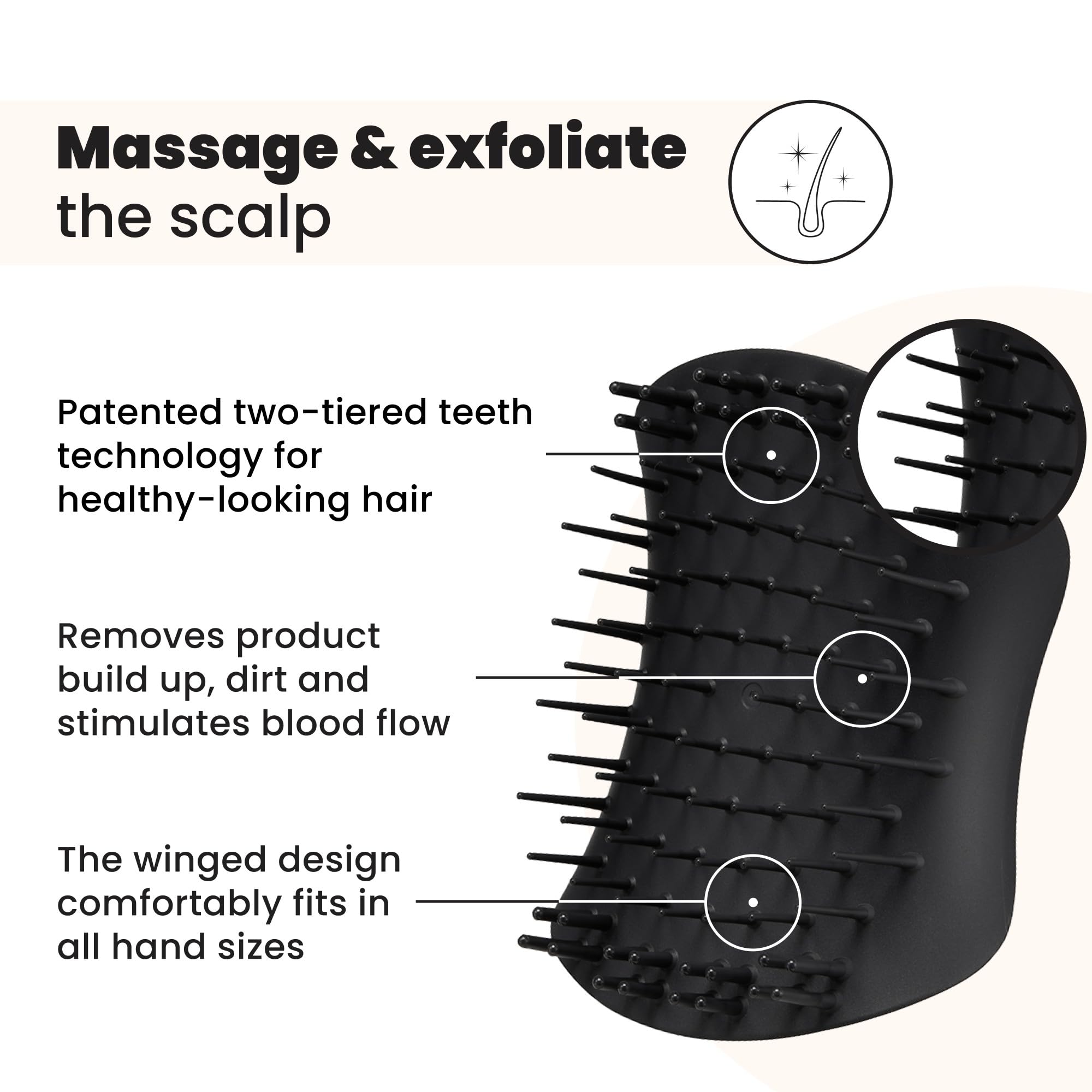 Cepillo capilar Tangle Teezer masaje relajante para cuero cabelludo.
