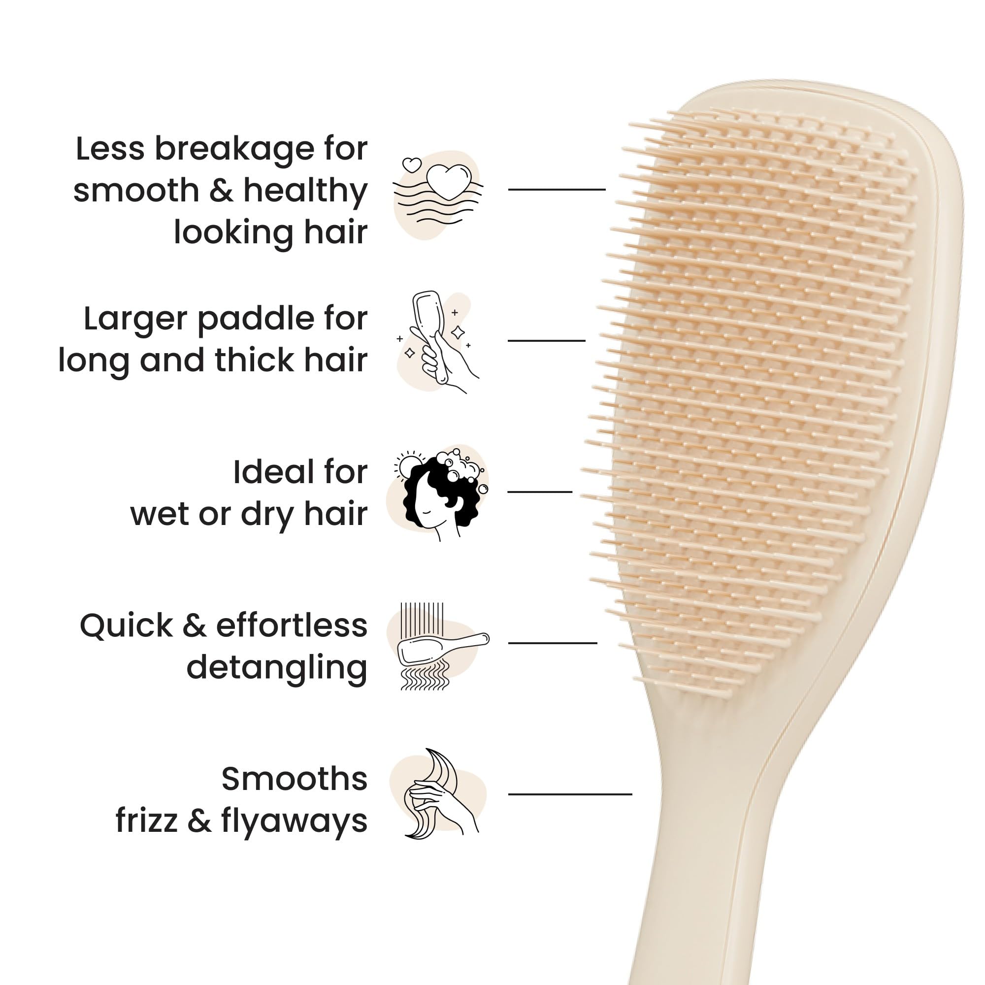 Tangle Teezer detalle suave: pase suave sin tirones en cabello mojado o seco.