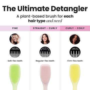 Desenredador Tangle Teezer en baño, accesorio clave para rutina diaria de peinado.