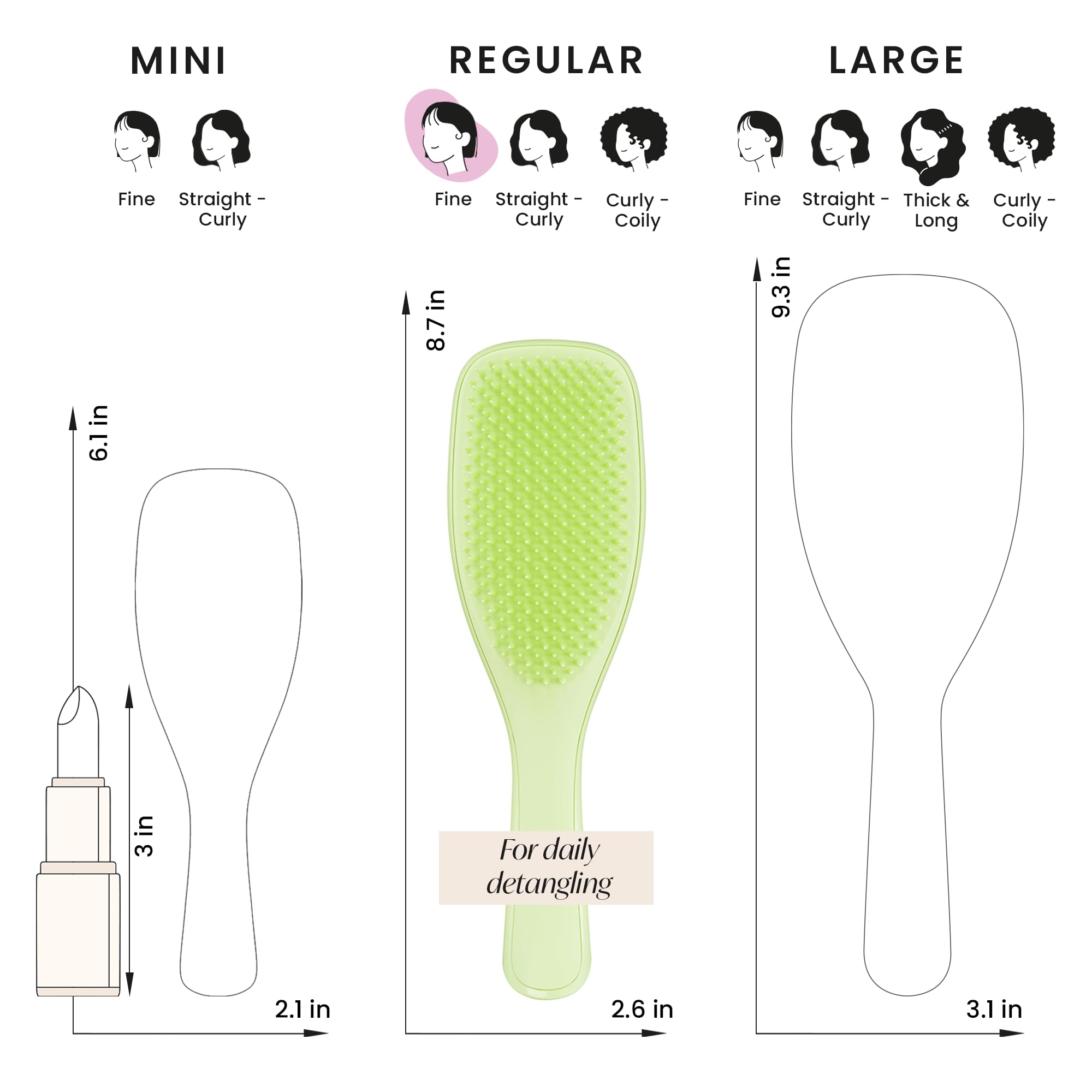 Desenredador Tangle Teezer, acabado suave y brillo natural tras peinado.