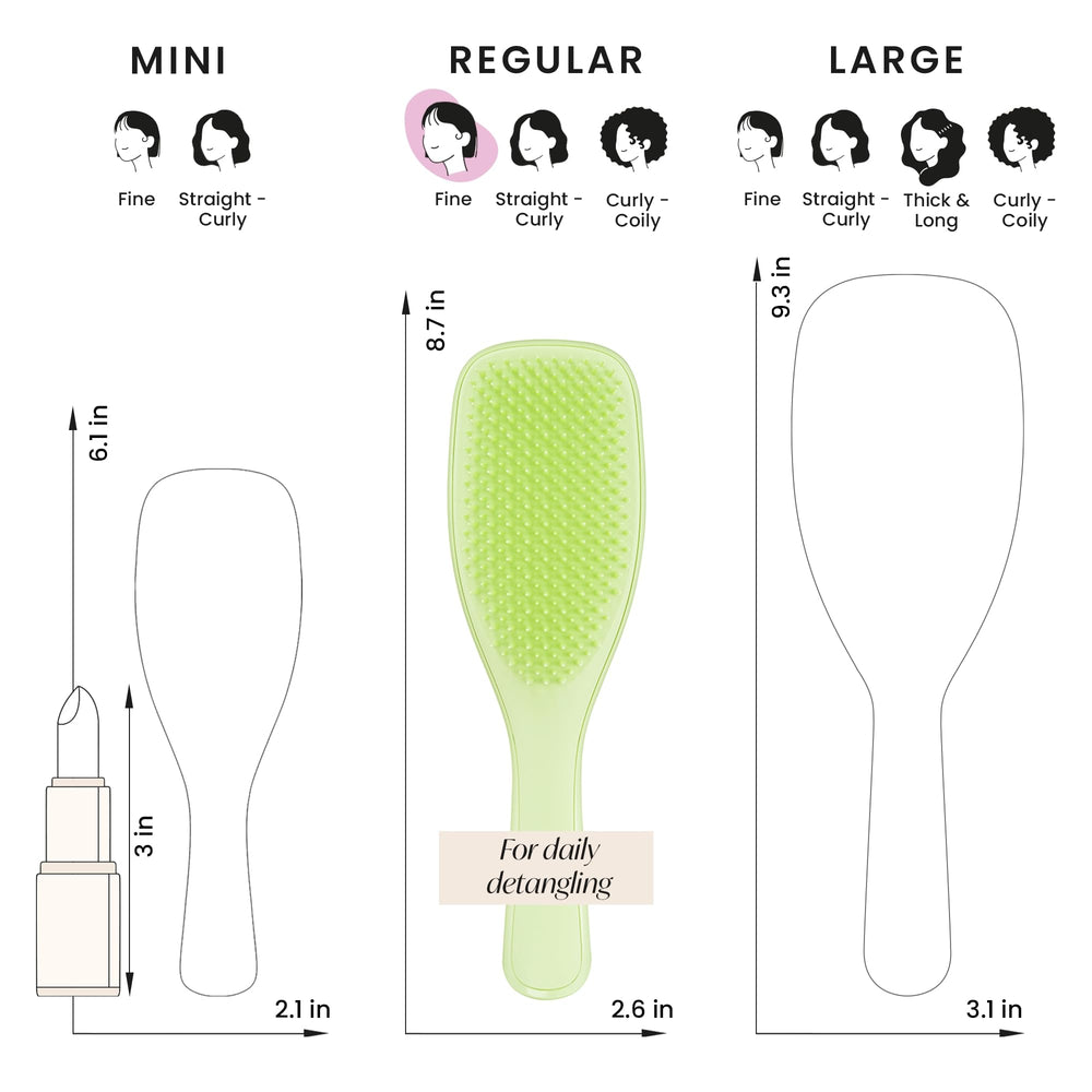 Desenredador Tangle Teezer, acabado suave y brillo natural tras peinado.