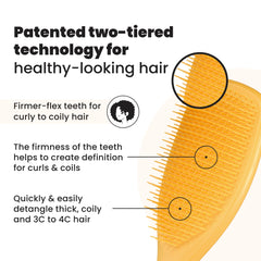 Tangle Teezer con dientes de dos niveles, reduce la fricción y controla el encrespamiento.