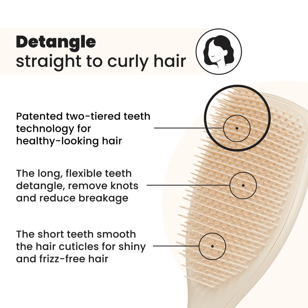 Tangle Teezer dientes dos niveles: desenreda suavemente y reduce la rotura.