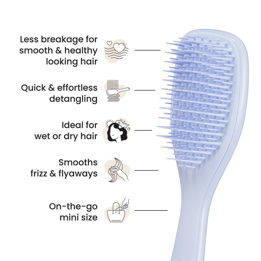 Tangle Teezer dientes largos y flexibles desenredan sin esfuerzo en cabellos difíciles.