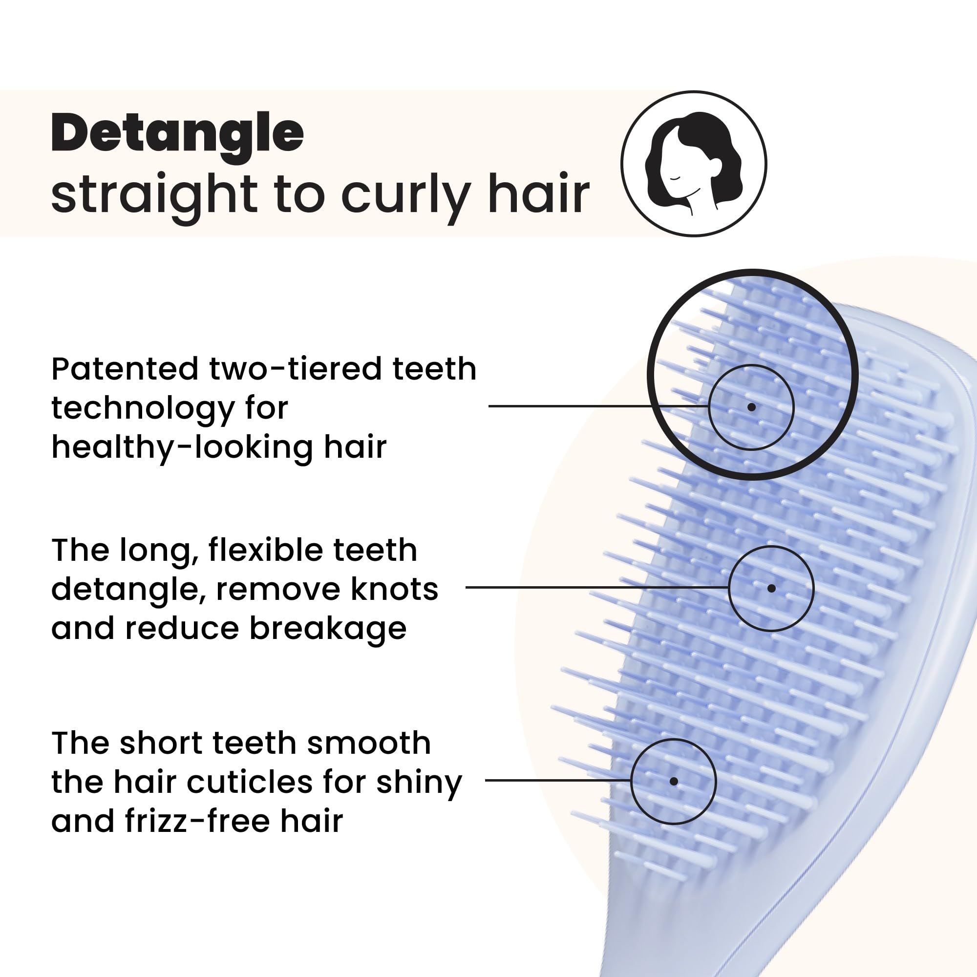 Tangle Teezer mini cepillo de viaje, práctico para retoques y uso diario.