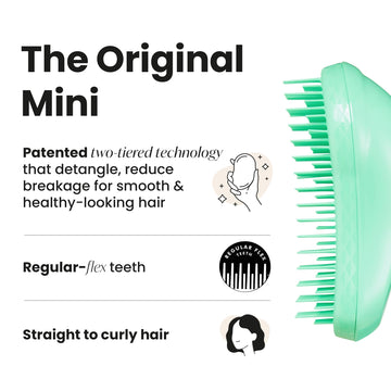 Mini compacto de Tangle Teezer Original, útil y portátil para peinar en cualquier lugar.