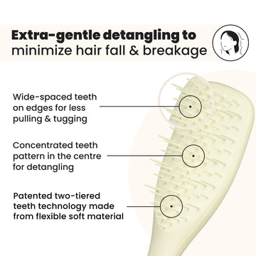 Tangle Teezer: patrón central de dientes para menor tensión al peinar.