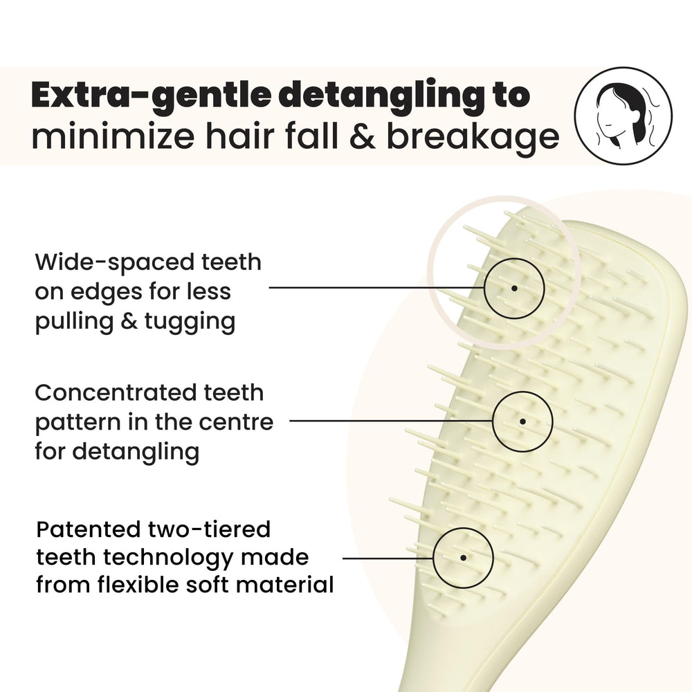 Tangle Teezer: patrón central de dientes para menor tensión al peinar.