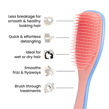 Tangle Teezer Ultimate Desenredante Apricot Blaze adecuado para todo tipo de cabello, liso o rizado.