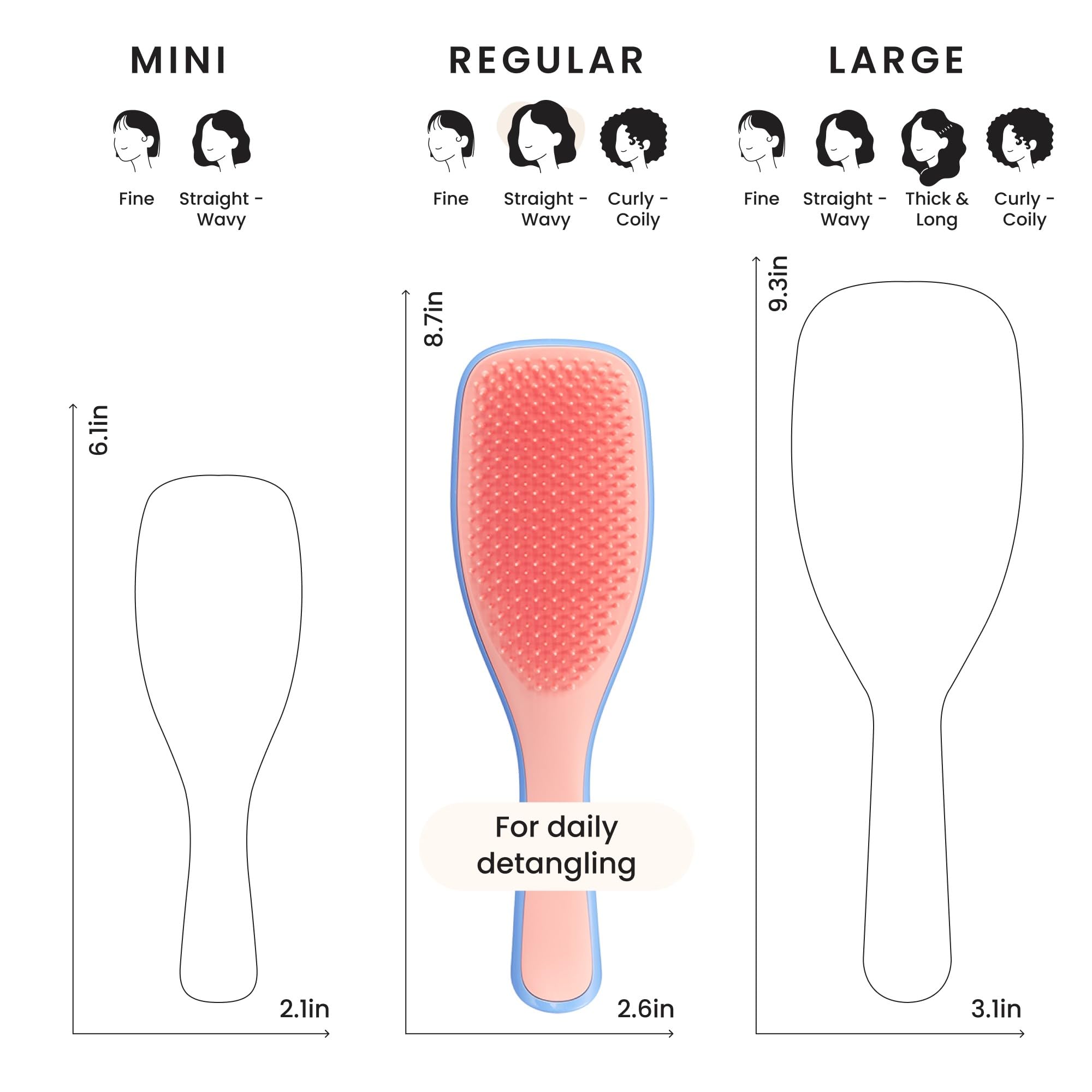 Tangle Teezer Ultimate Desenredante Apricot Blaze dientes flexibles cuidan el cuero cabelludo al peinar.