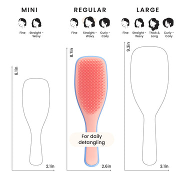 Tangle Teezer Ultimate Desenredante Apricot Blaze dientes flexibles cuidan el cuero cabelludo al peinar.