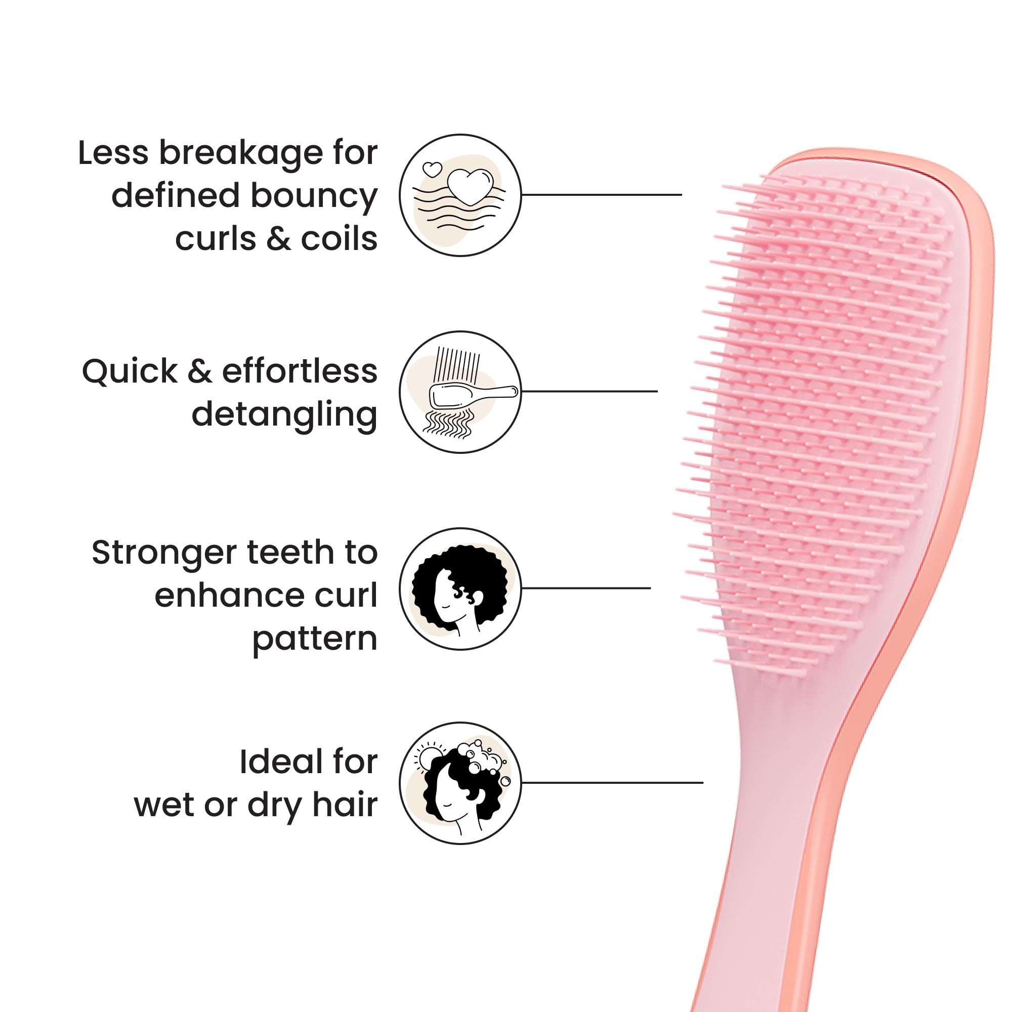 Tangle Teezer Ultimate Detangler define rizos tras uso en húmedo o seco