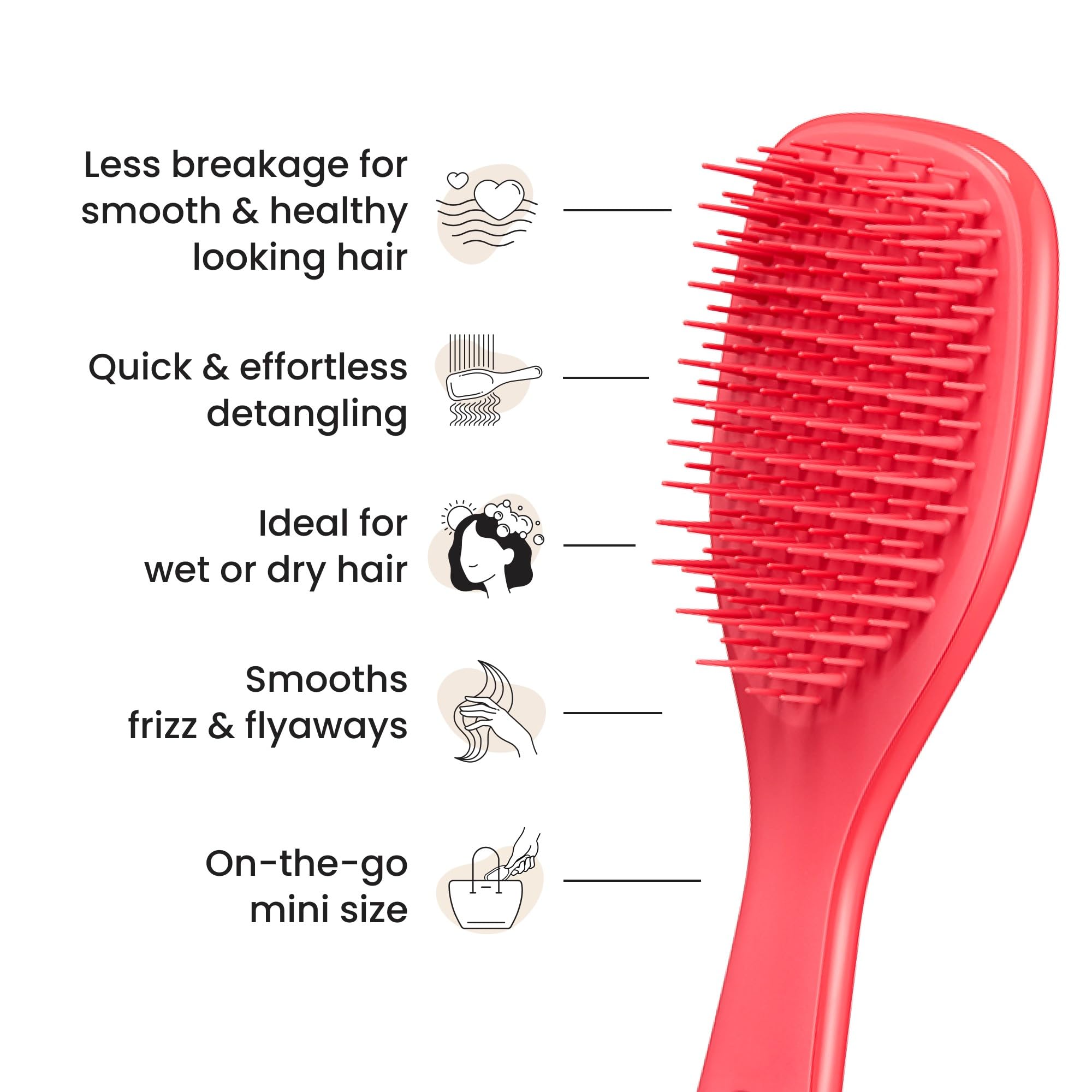 Dientes cortos de Tangle Teezer suavizan y dejan el cabello más suave