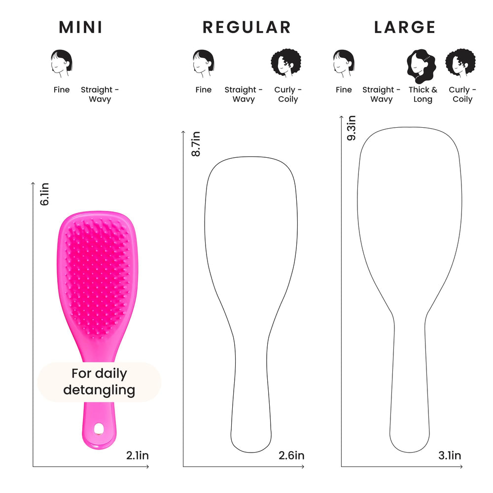 Agarre cómodo para manos pequeñas con el Detangler de Tangle Teezer.
