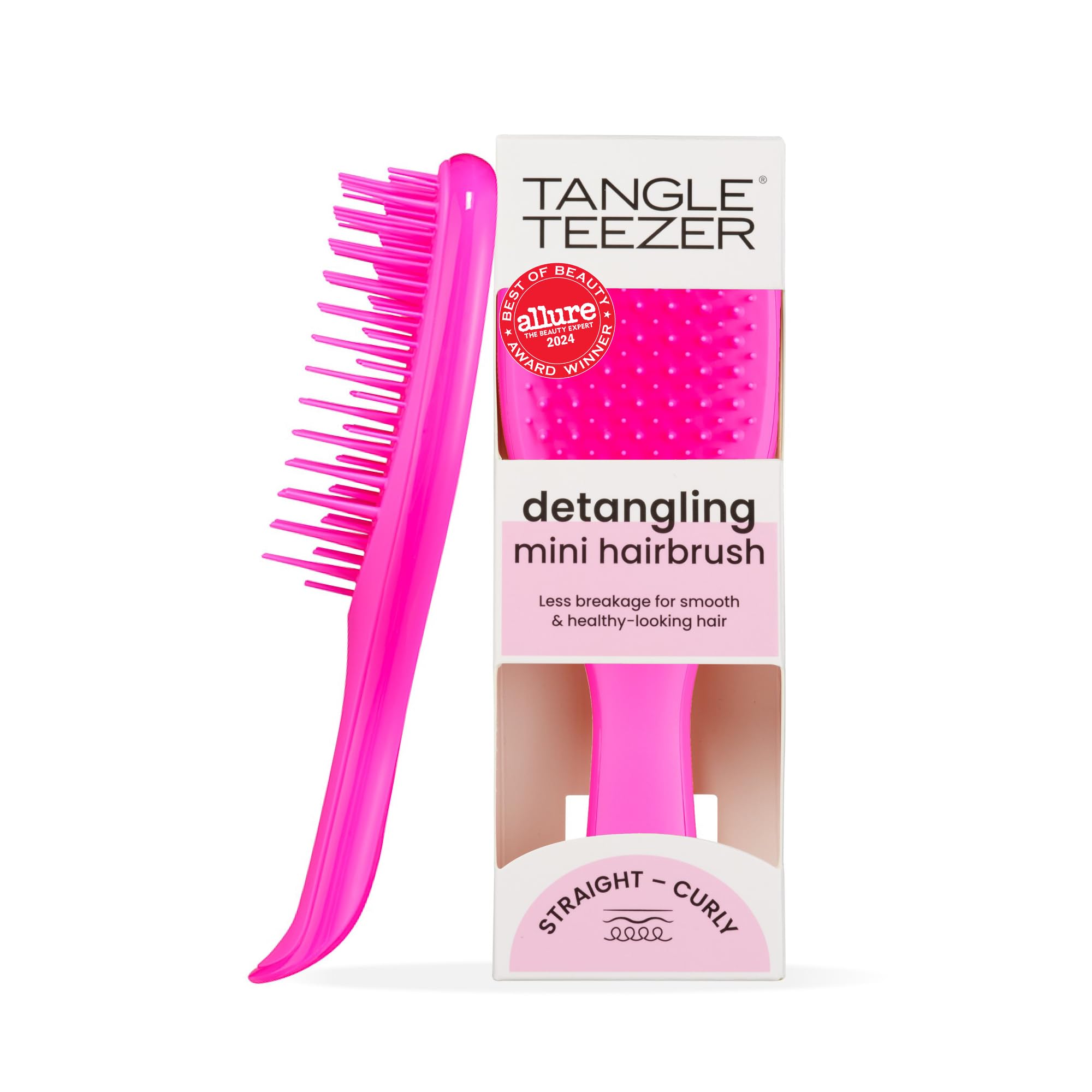 Tangle Teezer Ultimate Detangler mini rosa para bolso y viaje, desenreda con suavidad.