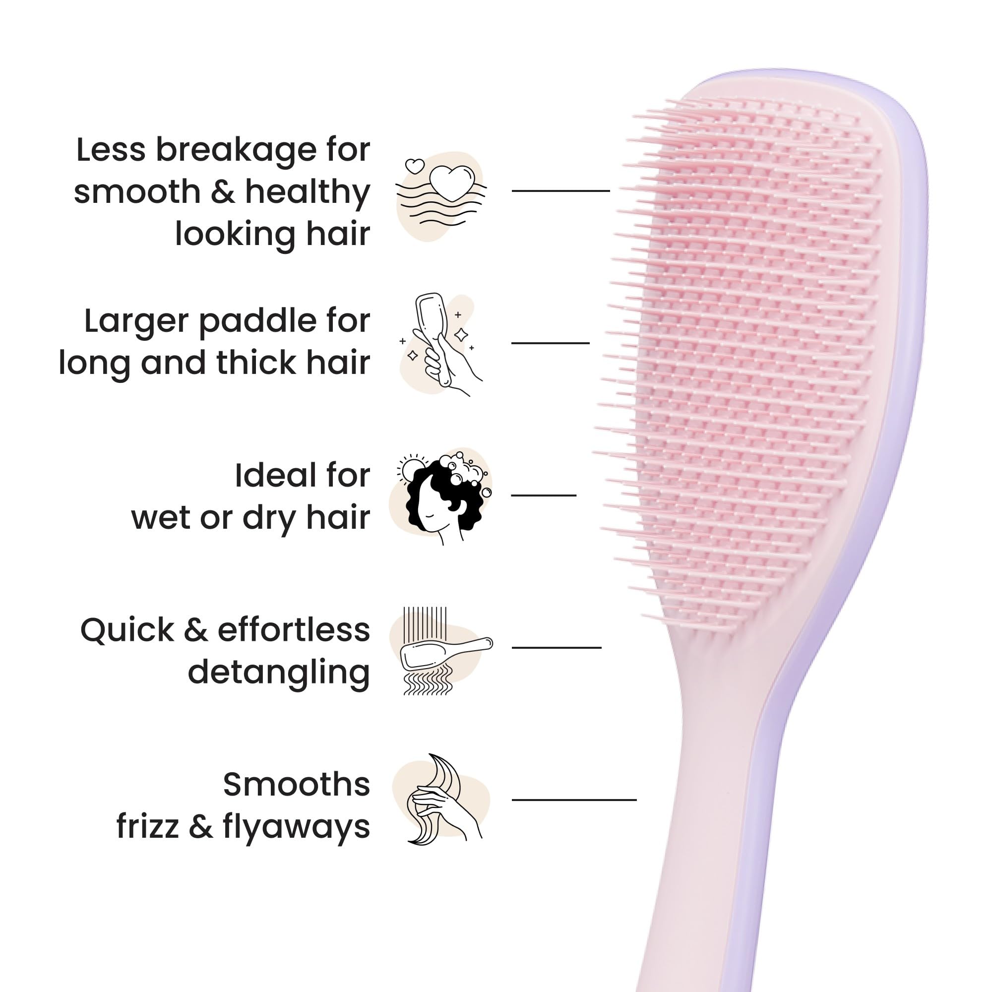 Tangle Teezer Ultimate Detangler pala grande para cabello largo y mojado.