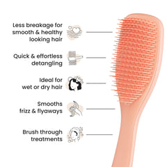 Tangle Teezer uso en cabello mojado y seco para menos tirones.