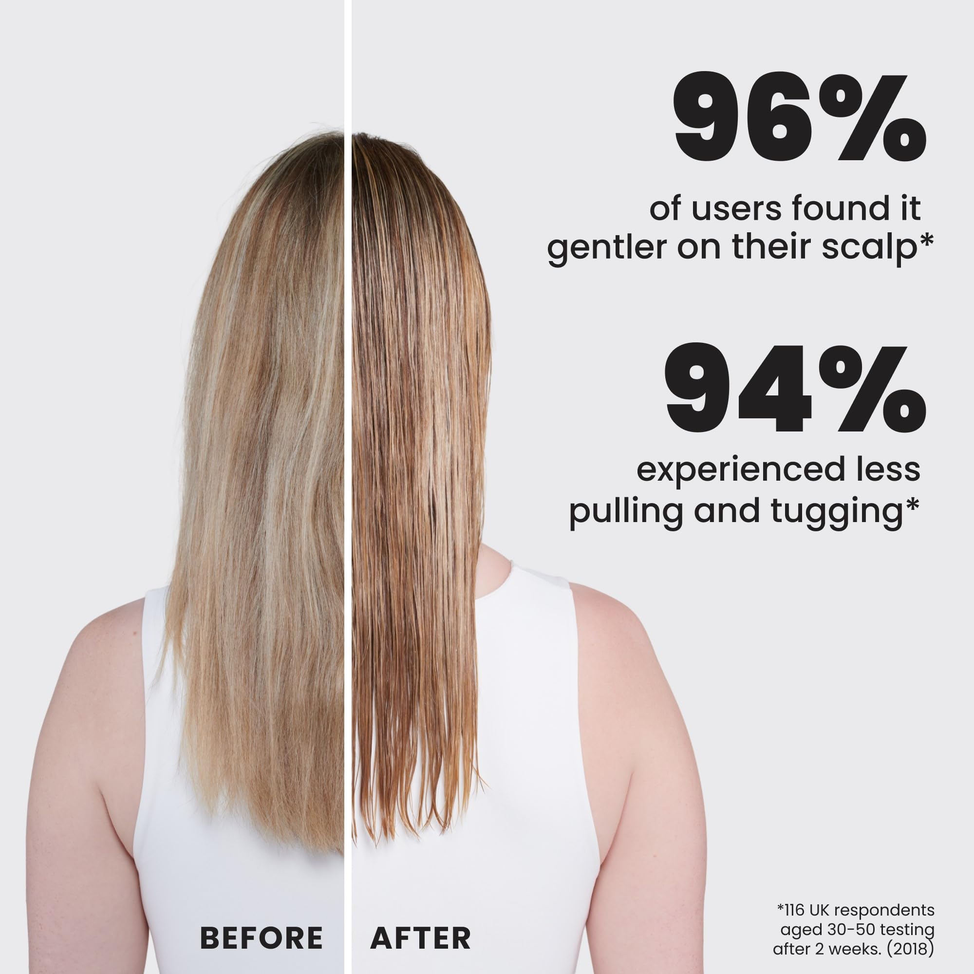 Cabello liso sin frizz gracias a los dientes de dos niveles de Tangle Teezer.