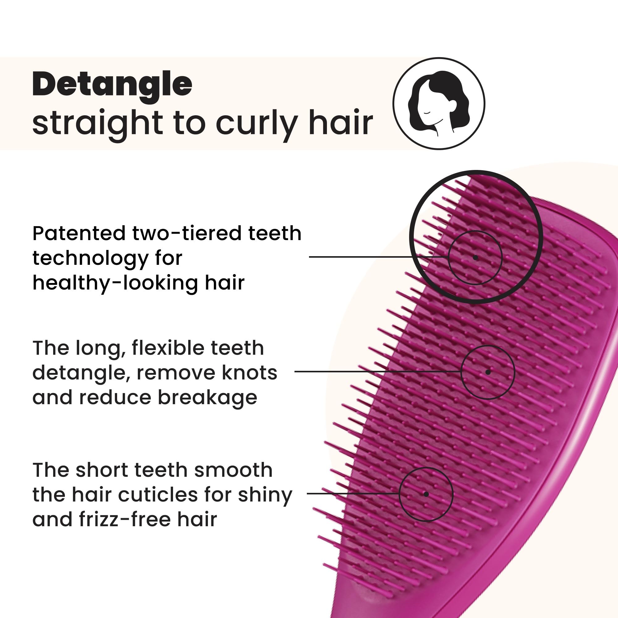 Tangle Teezer cepillo para cabello seco, desenreda sin tirones.