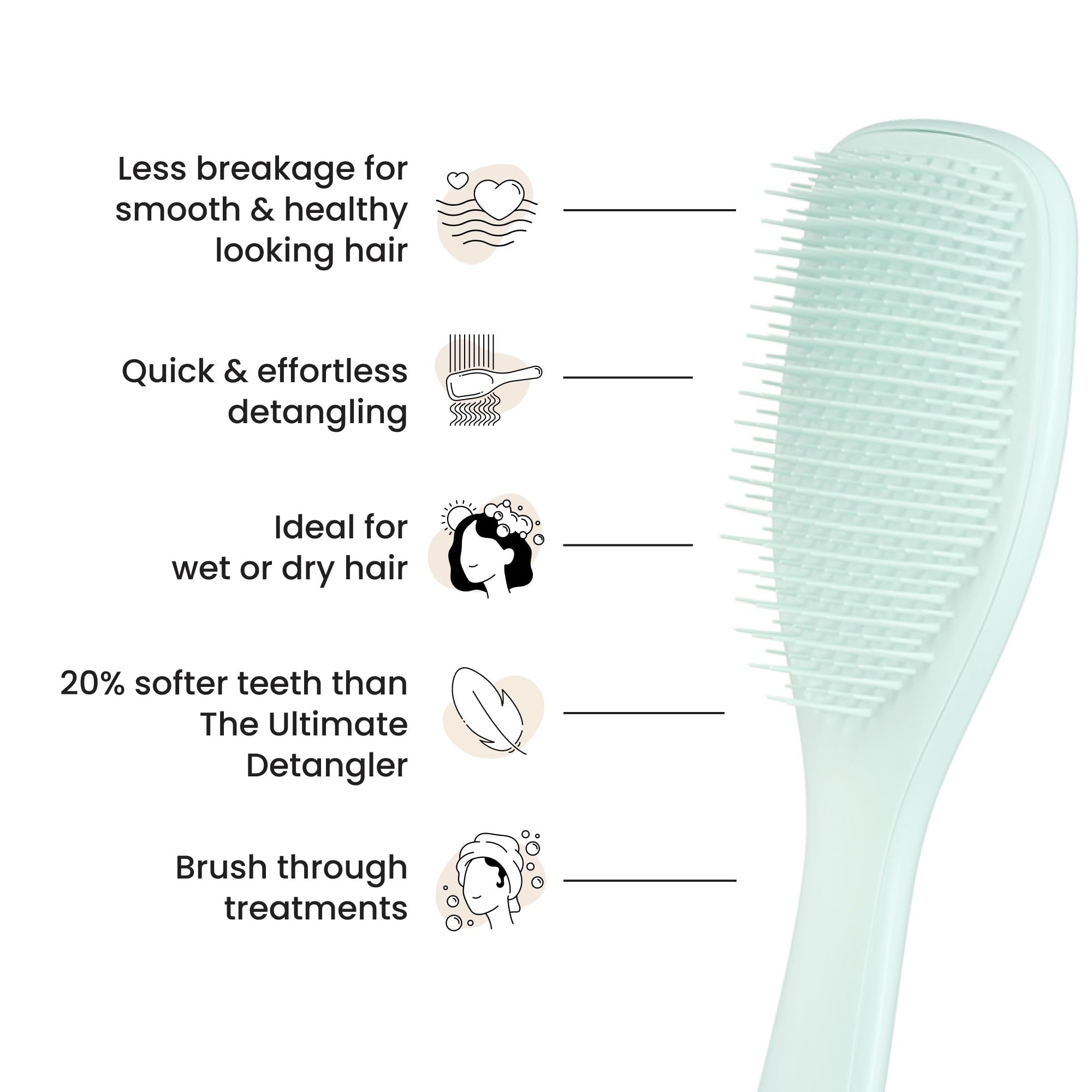 Desenredado en húmedo o seco con Tangle Teezer para cabello más suave.