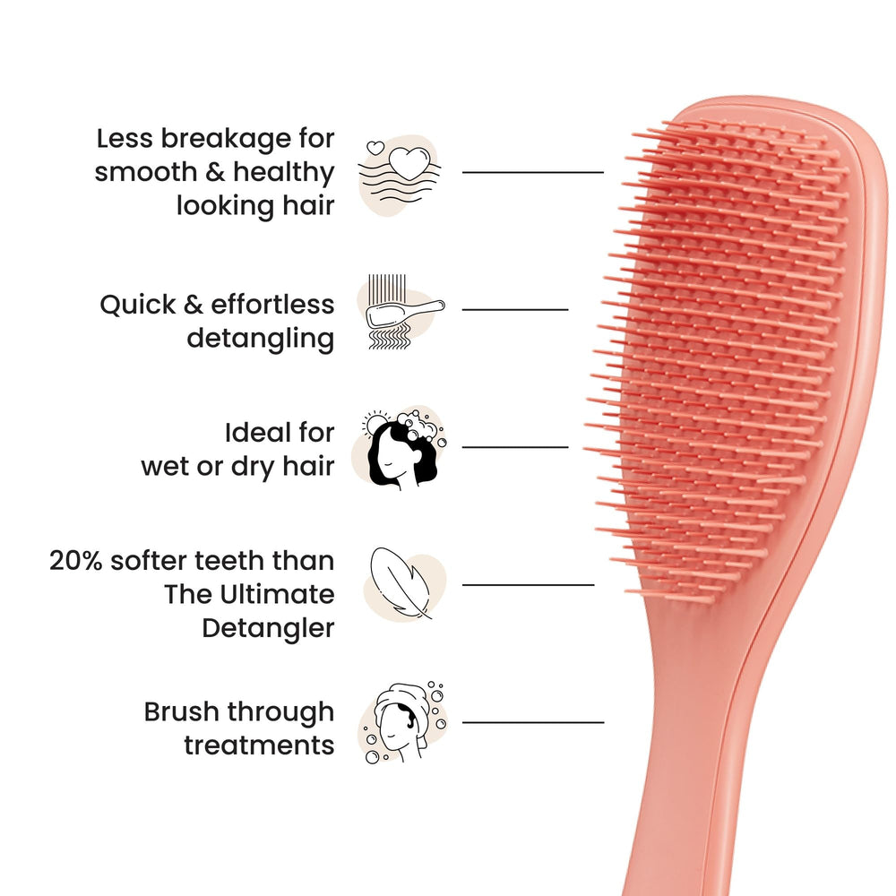 Cepillo Tangle Teezer dientes cortos suaves para cuero cabelludo sensible.