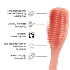 Cepillo Tangle Teezer dientes cortos suaves para cuero cabelludo sensible.