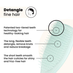 Dientes largos y cortos de Tangle Teezer desenredando sin tirar.