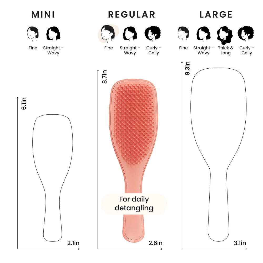 Cepillo Tangle Teezer distribución uniforme de productos para el cuidado.