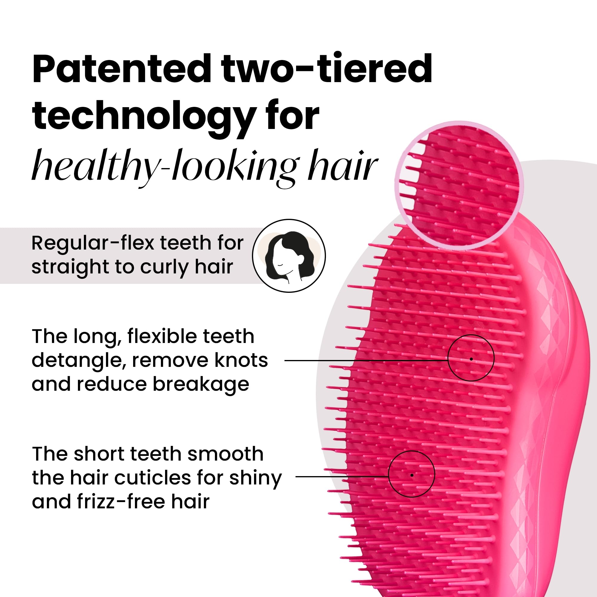 Tangle Teezer Original Detangler en mano para distribución uniforme de productos durante la ducha