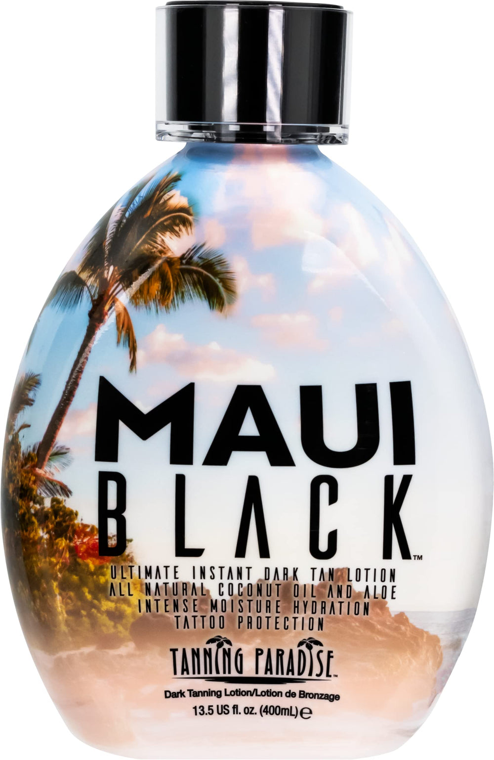 Tanning Paradise Maui Black: botella bronceadora instantánea para tono chocolateado.