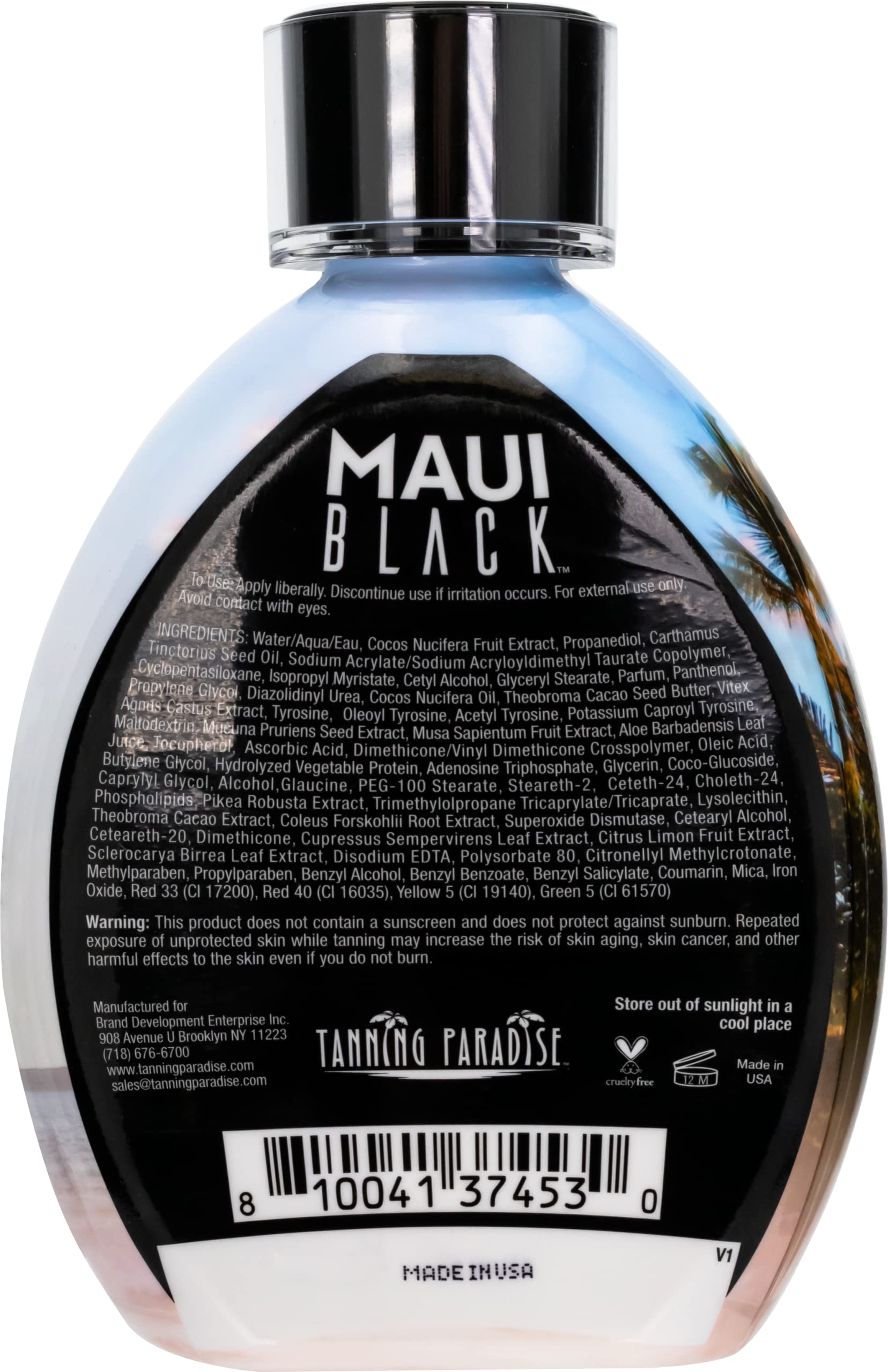 Tanning Paradise Maui Black: textura cremosa que facilita una aplicación suave y uniforme.