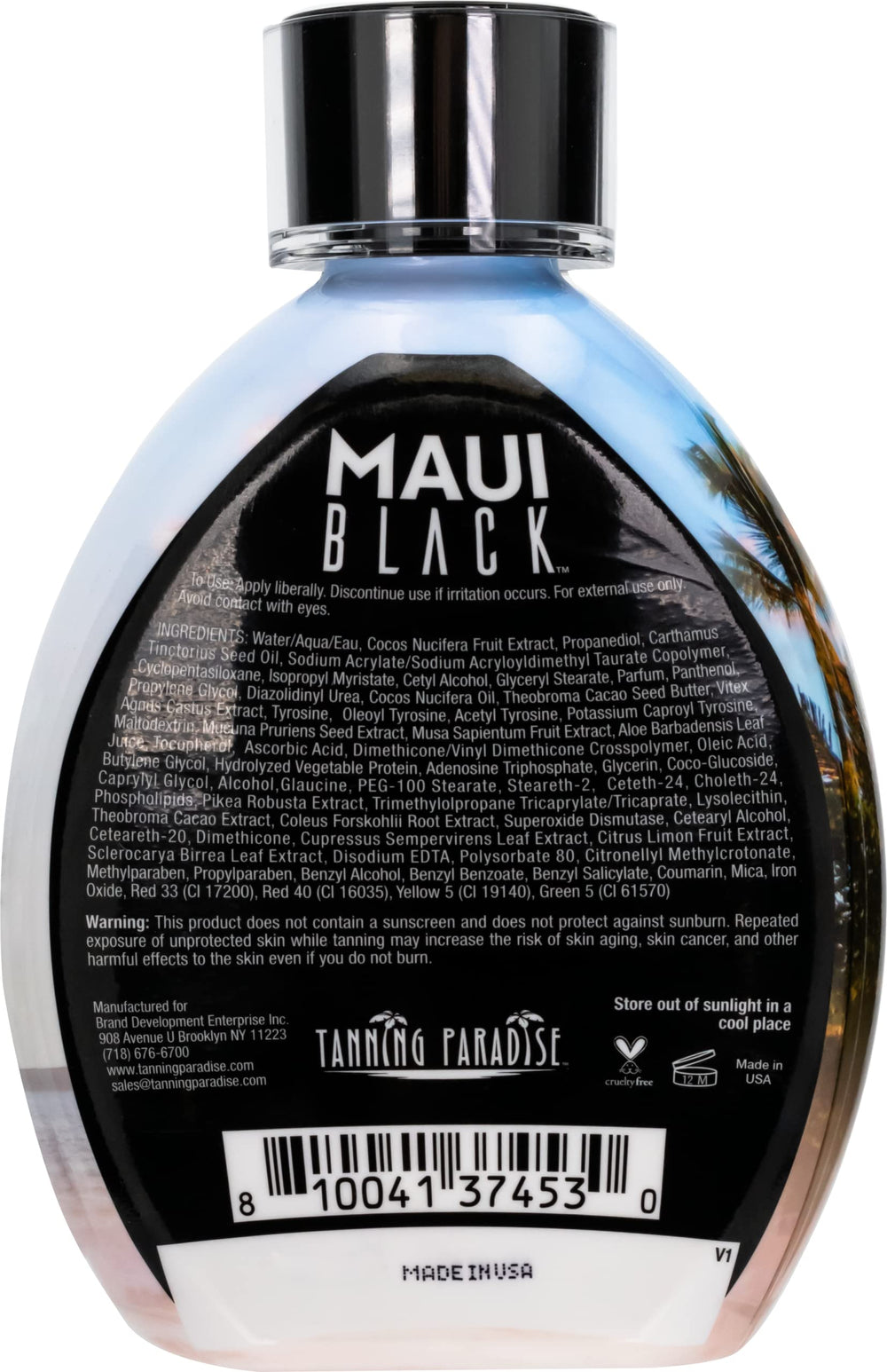Tanning Paradise Maui Black: textura cremosa que facilita una aplicación suave y uniforme.