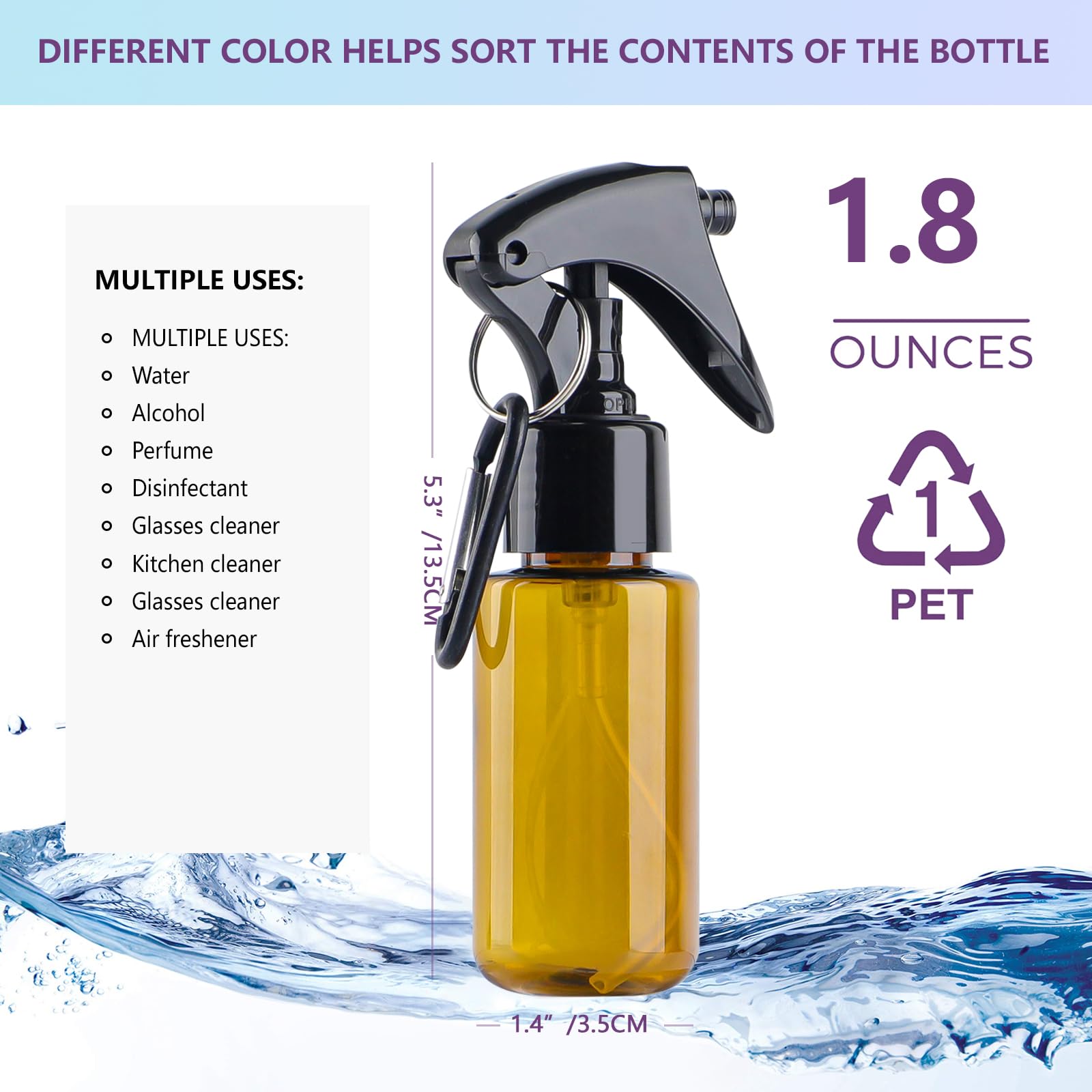 TANSHINE botella 50ml con clip para llevar de forma segura