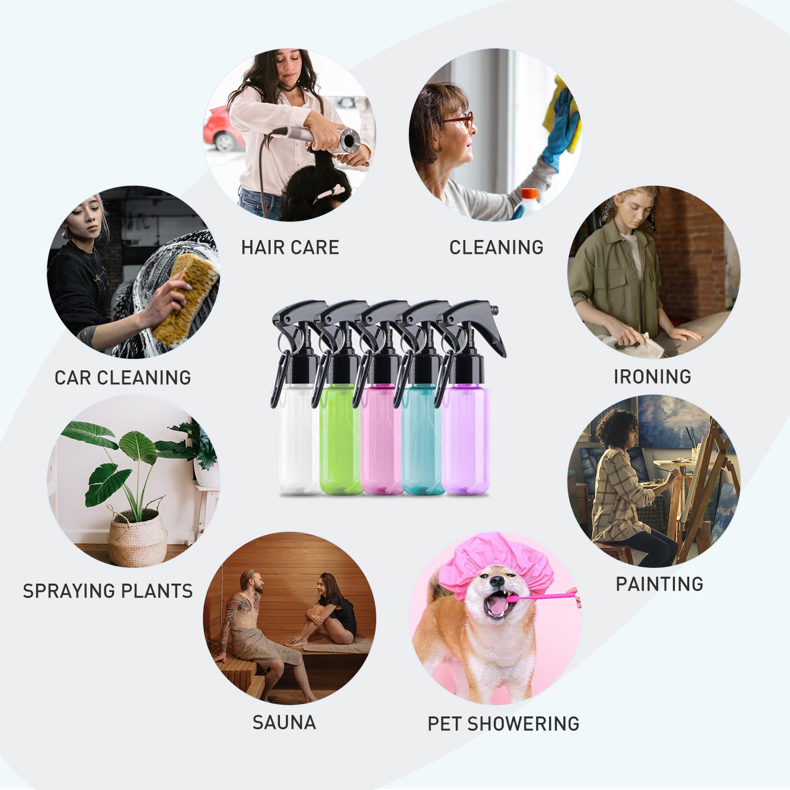 Pack TANSHINE de 5 botellas spray 50 ml listo para rellenar.