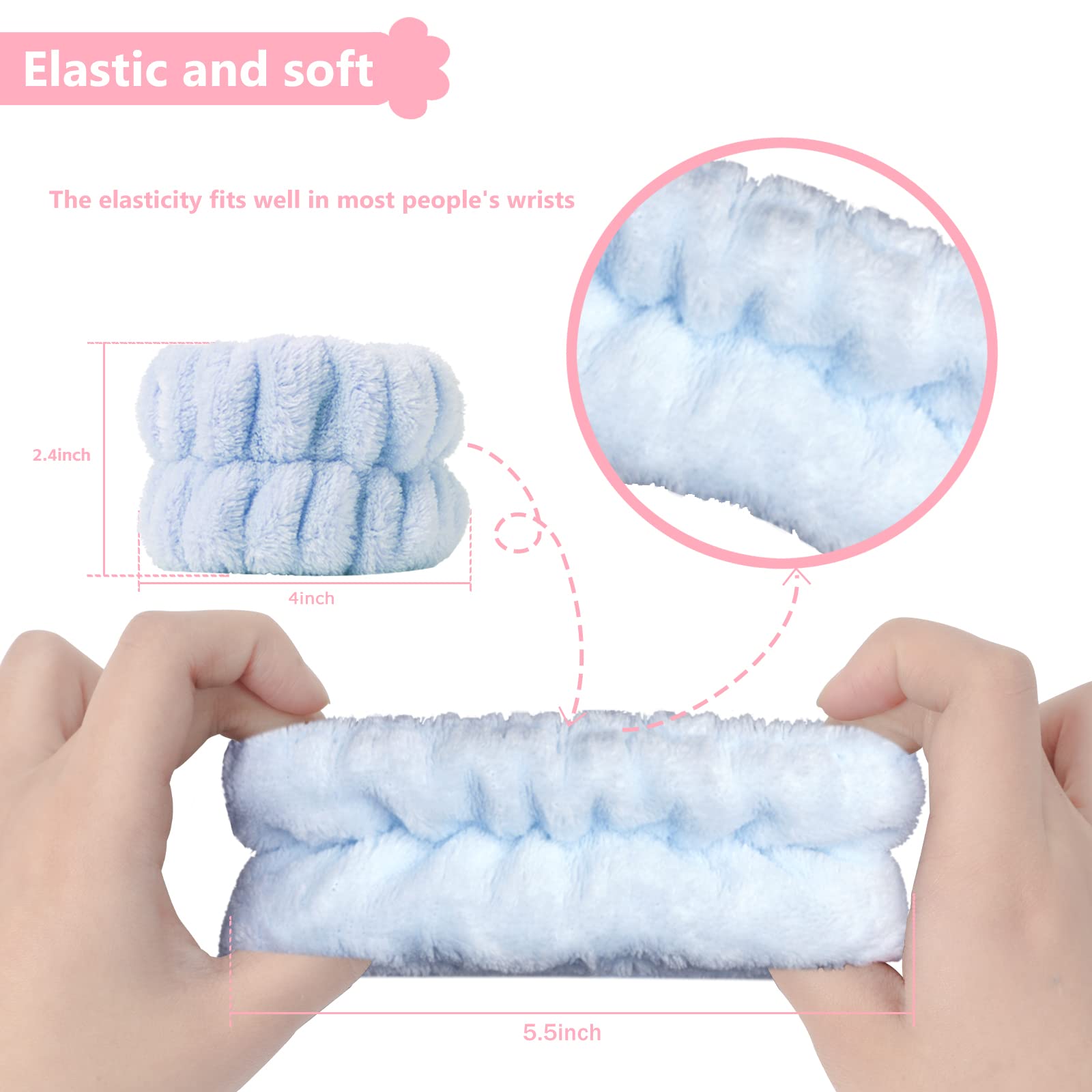 Taocar brazalete elástico para lavado facial se ajusta cómodamente a la muñeca