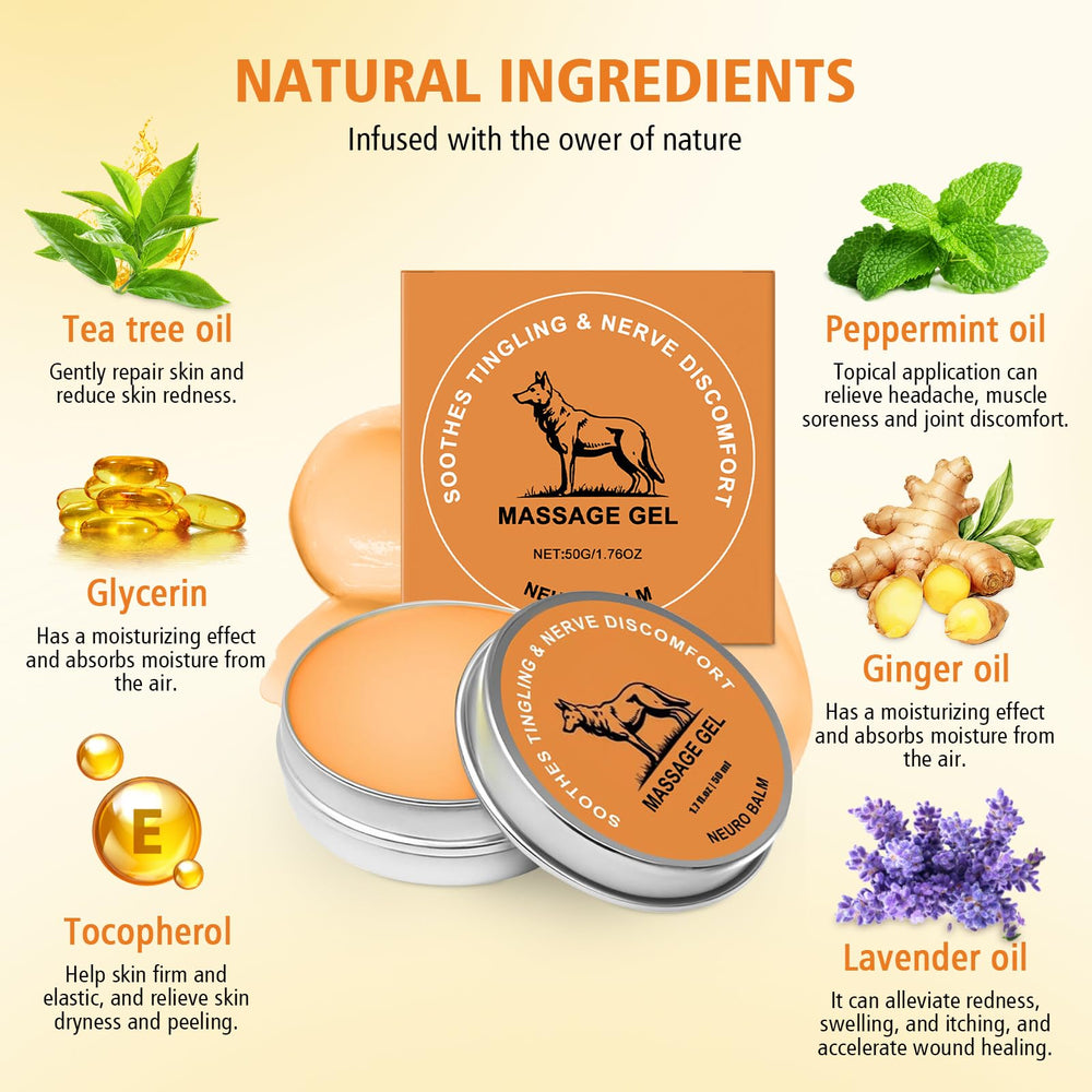 tardiy Therawolf Neuro Balm, masaje para músculos tensos.
