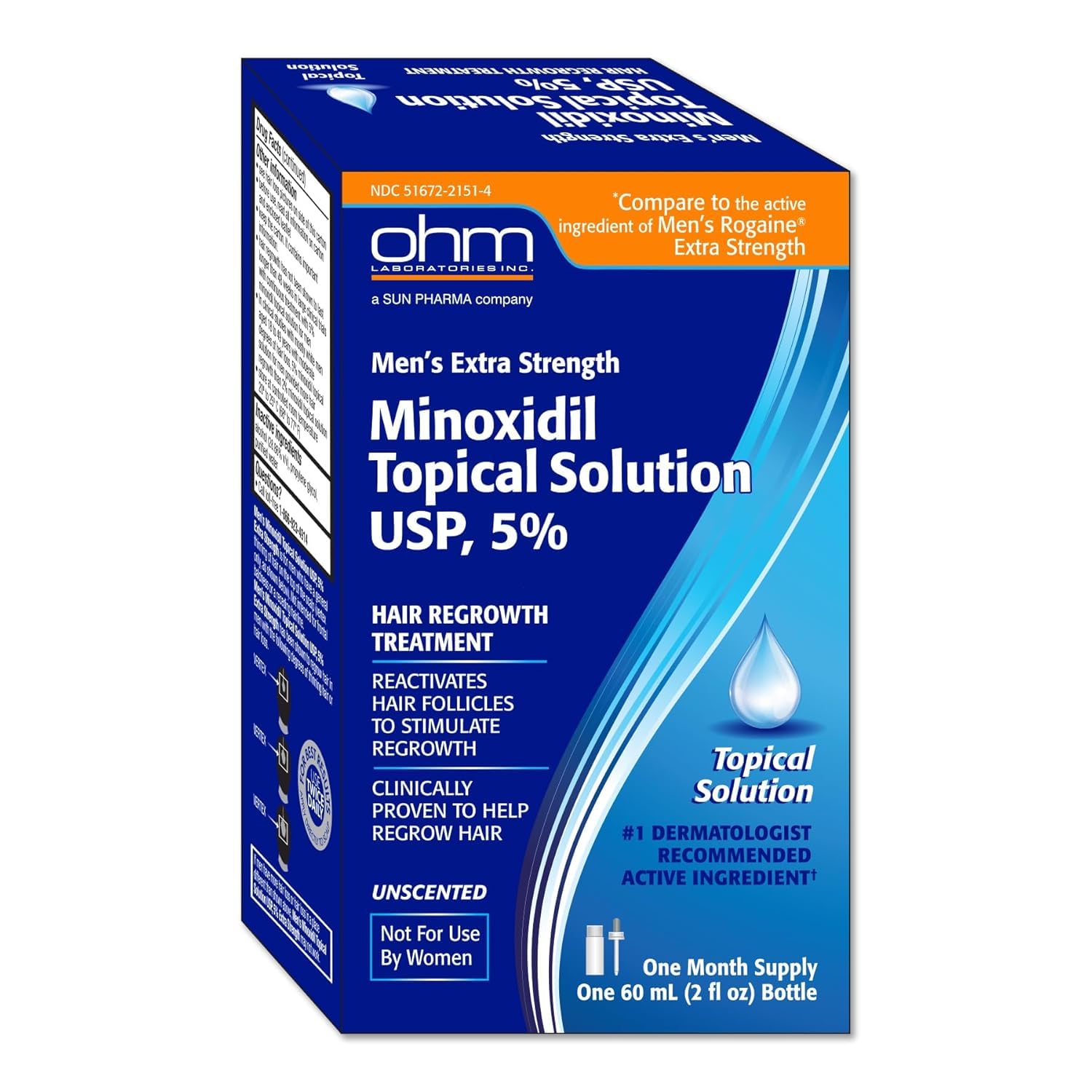 TARO Minoxidil 5% solution on scalp demonstrates mess-free topical application.