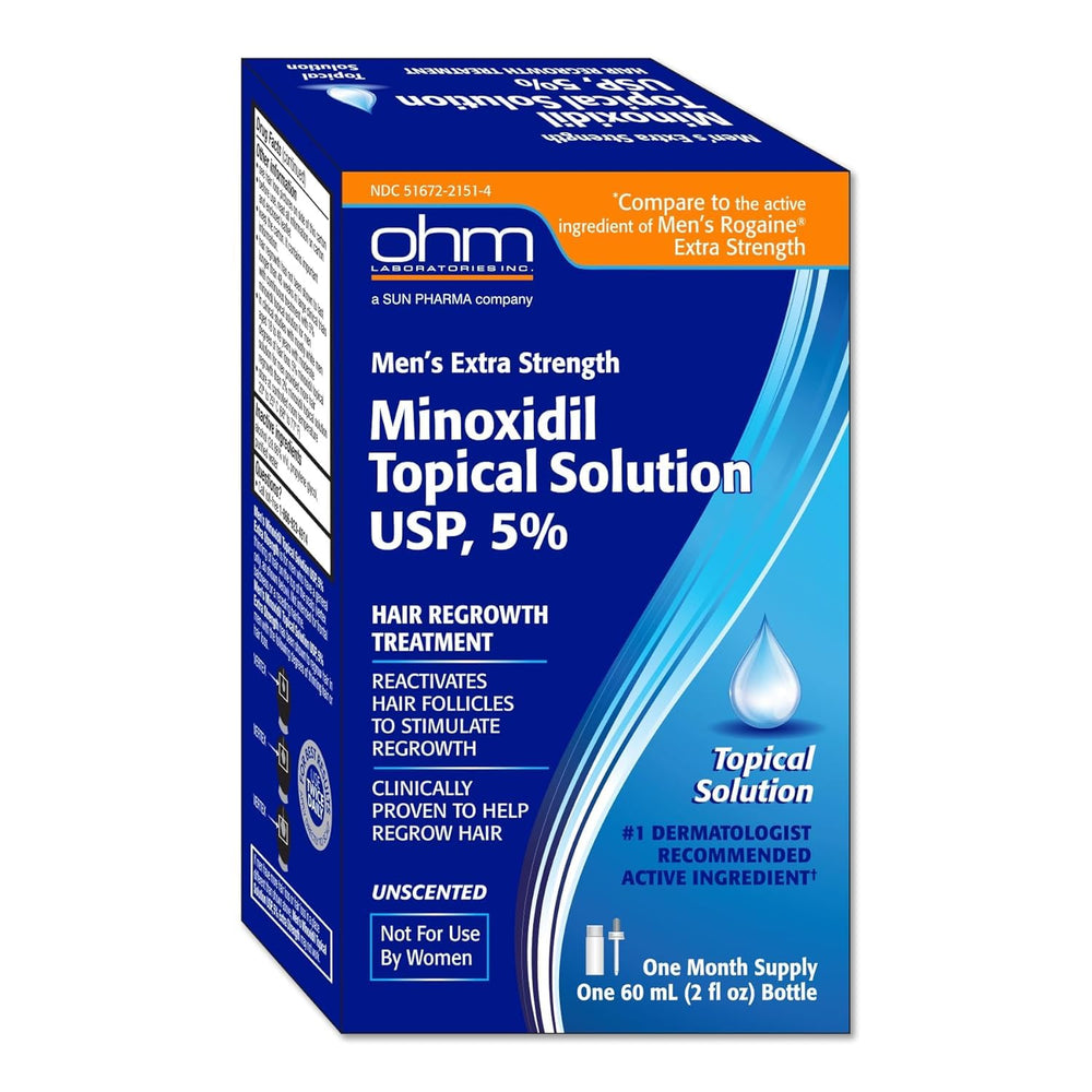 TARO Minoxidil 5% solution on scalp demonstrates mess-free topical application.