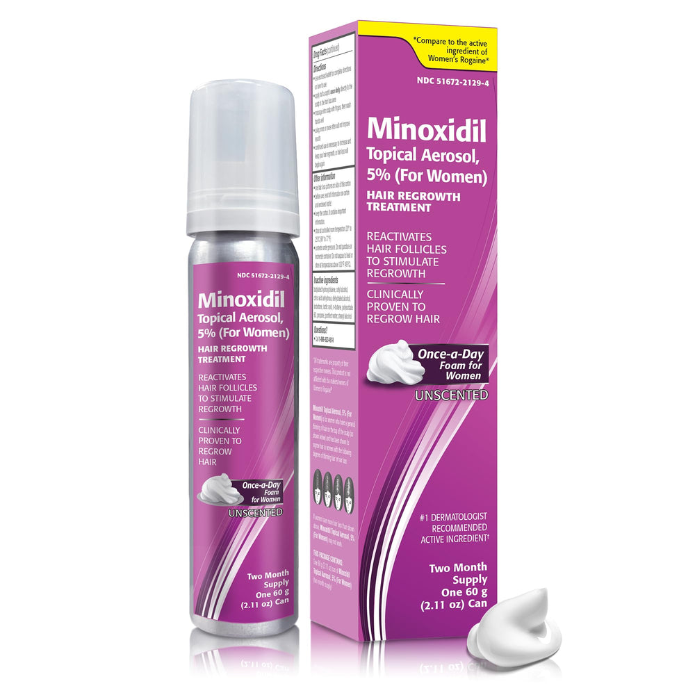 TARO Minoxidil espuma 5% para aplicación diaria que favorece el crecimiento capilar