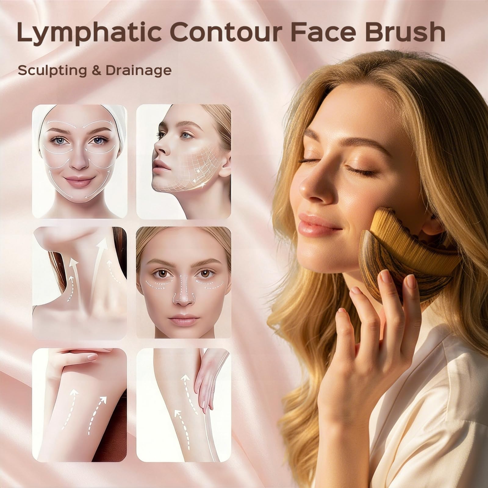 Tarvox cepillo contorno linfático rostro mandíbula, favorece definición suave y contorno