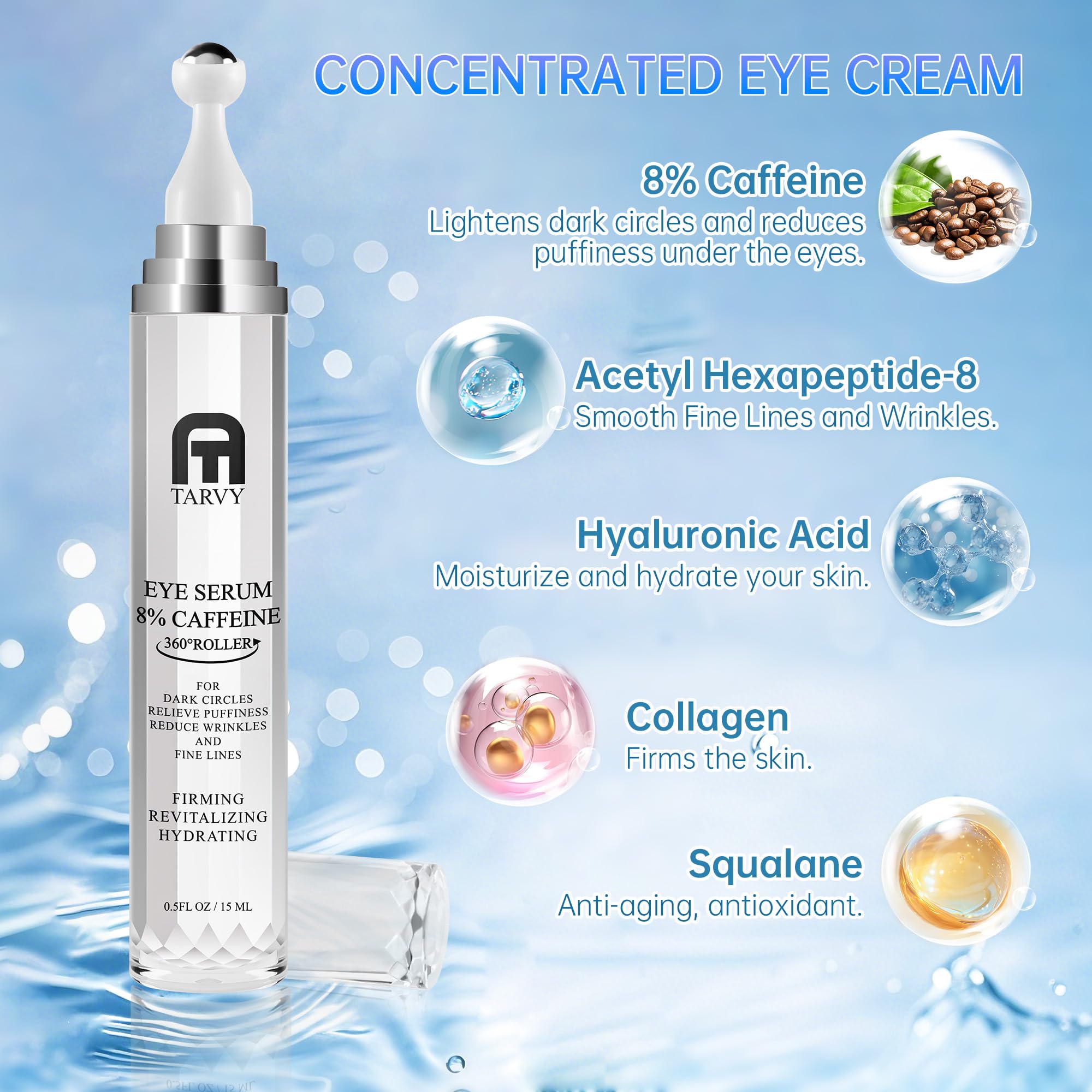 TARVY Serum ocular con ácido hialurónico para hidratación profunda