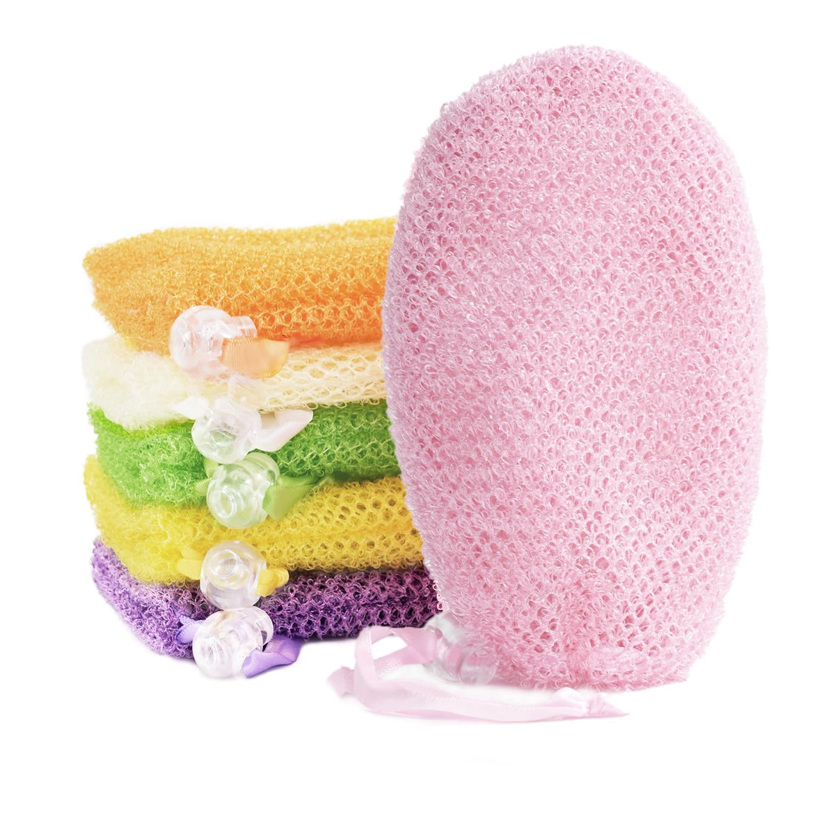 TaShow bolsa de jabón de malla morada para exfoliación suave